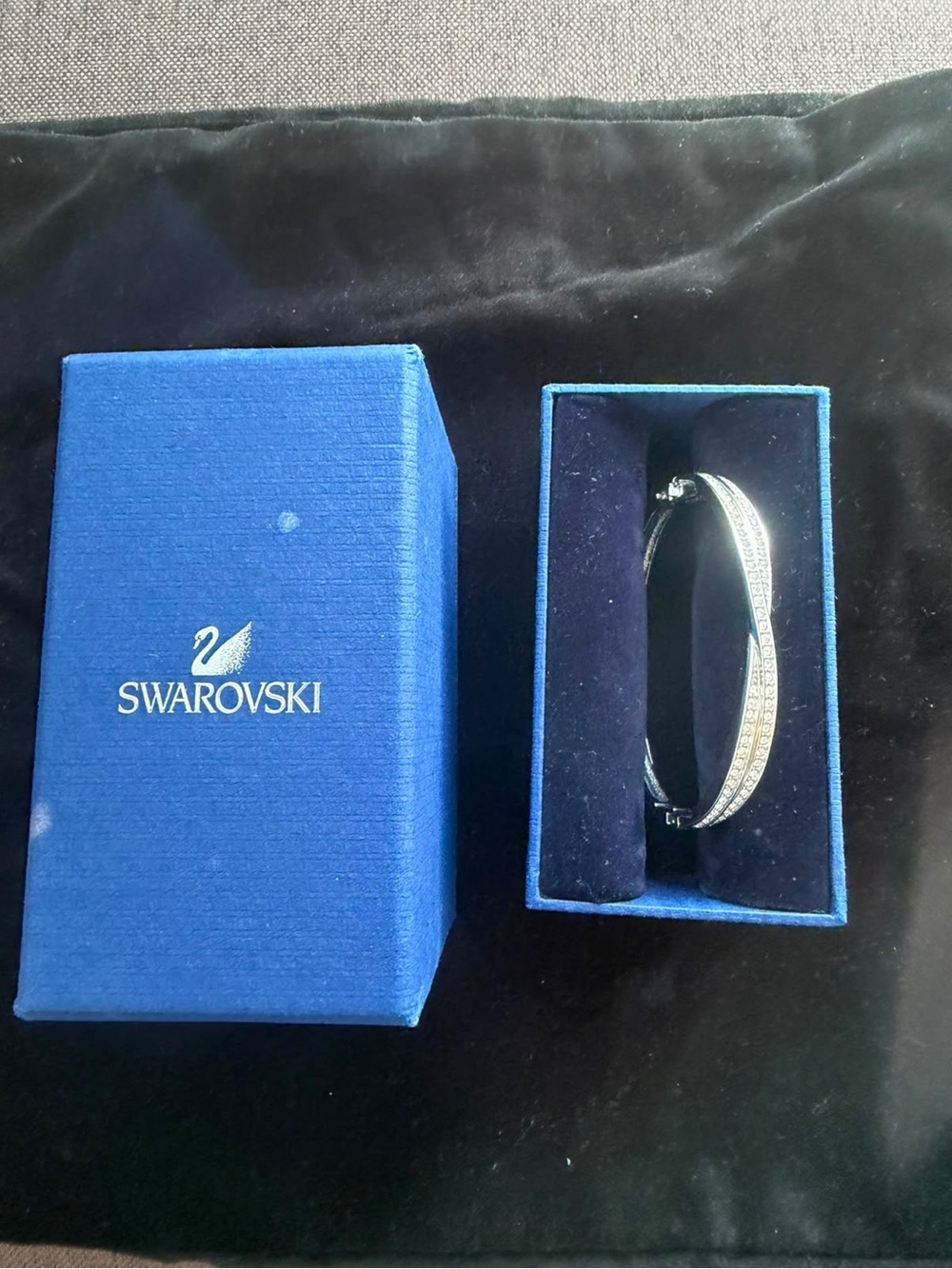Swarovski Silver-Tone Crystal Bangle Bracelet - Picture 8 of 14
